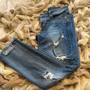 Distressed Blue Jeans